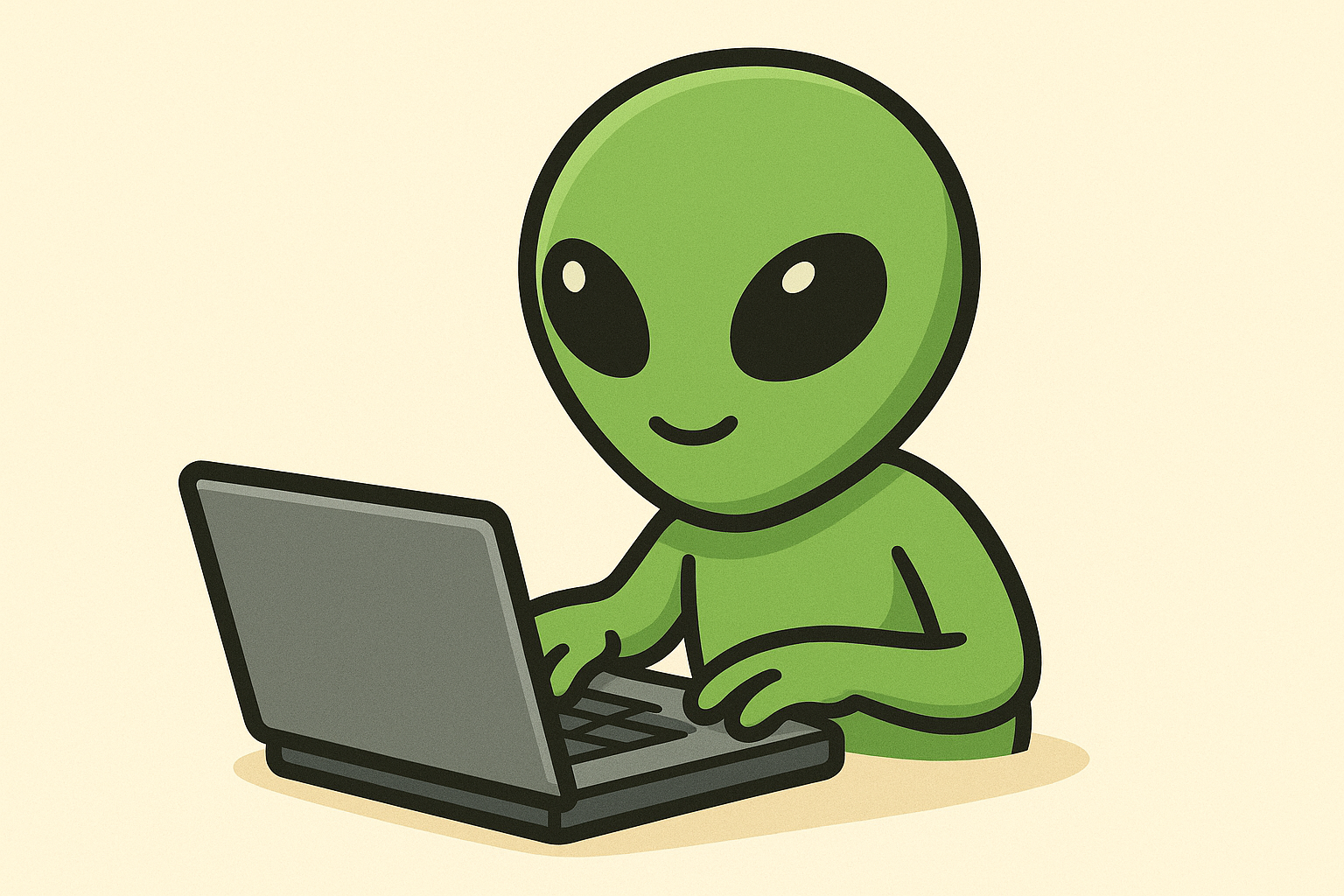 Alien on a laptop